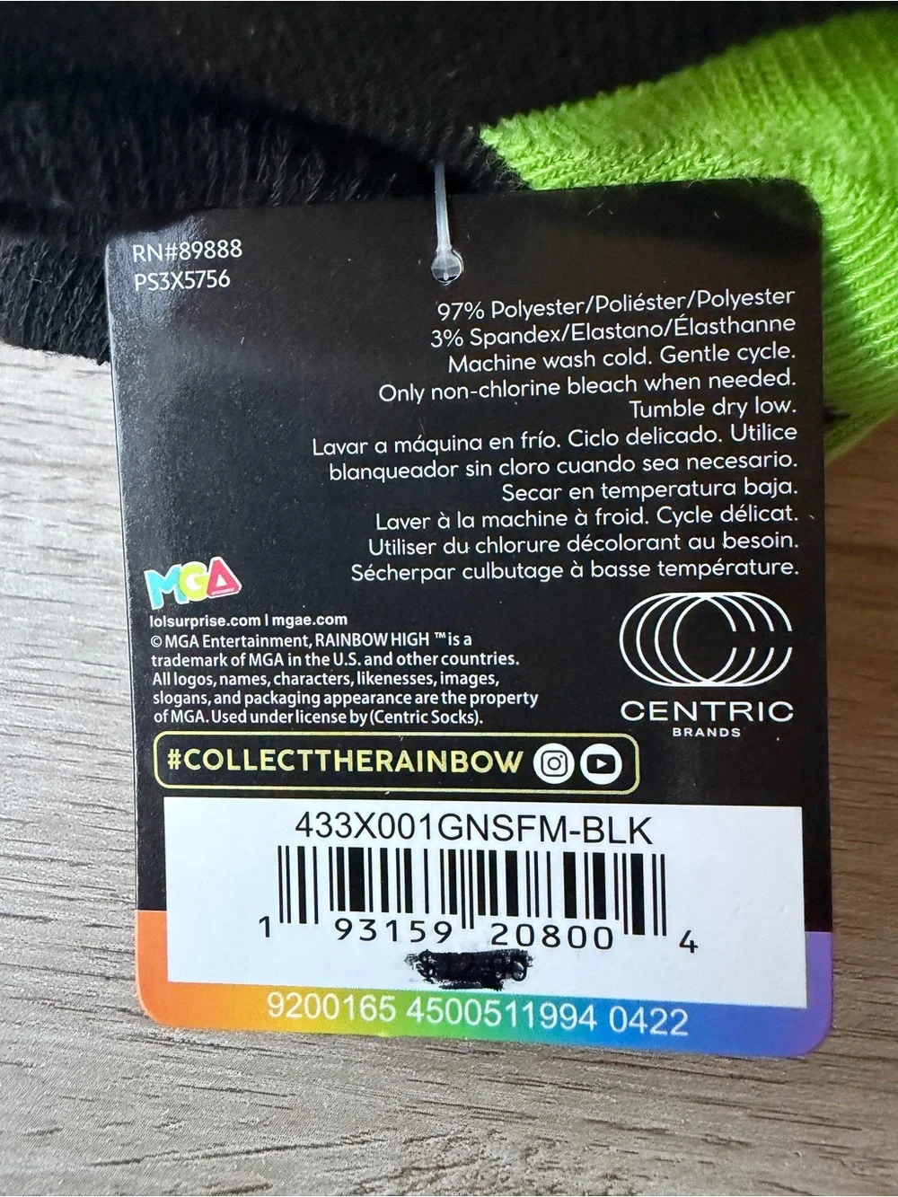 Rainbow High Girls 6 Pair No Show Ankle Socks Ages 4–10 Shoe Size 7–10 NWT